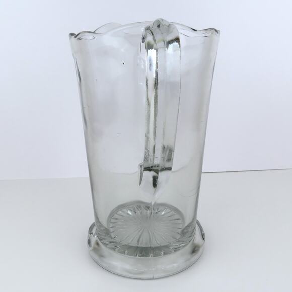 Vtg Indiana Glass Diamond Point Clear Pitcher 52oz Pressed Glass Small Chip - Picture 11 of 13